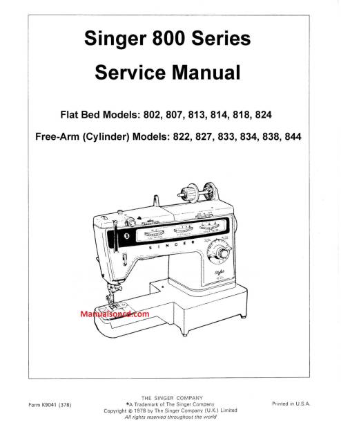 singer 834 repair manual